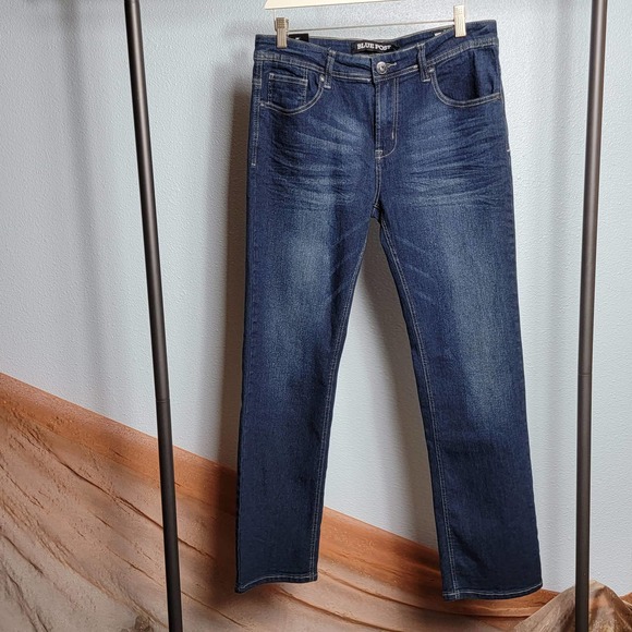 New BLUE POST Slim Stretch Jeans Blue NWT 32 x 30 - Picture 6 of 16